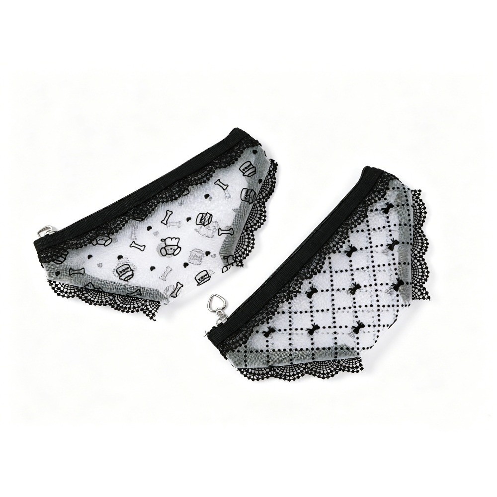Cosmetic Bags - 귀여운 레이스 망사 소재의 수납 파우치,