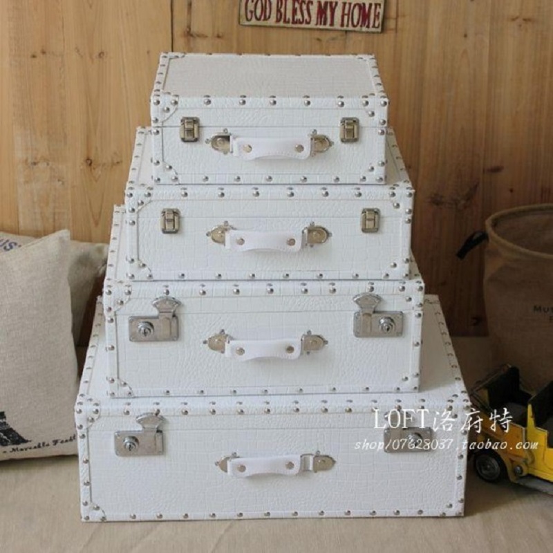 Retro Vintage Trunk Suitcase - 악어 가죽 무늬 여행용 케이스, 잠금장치가