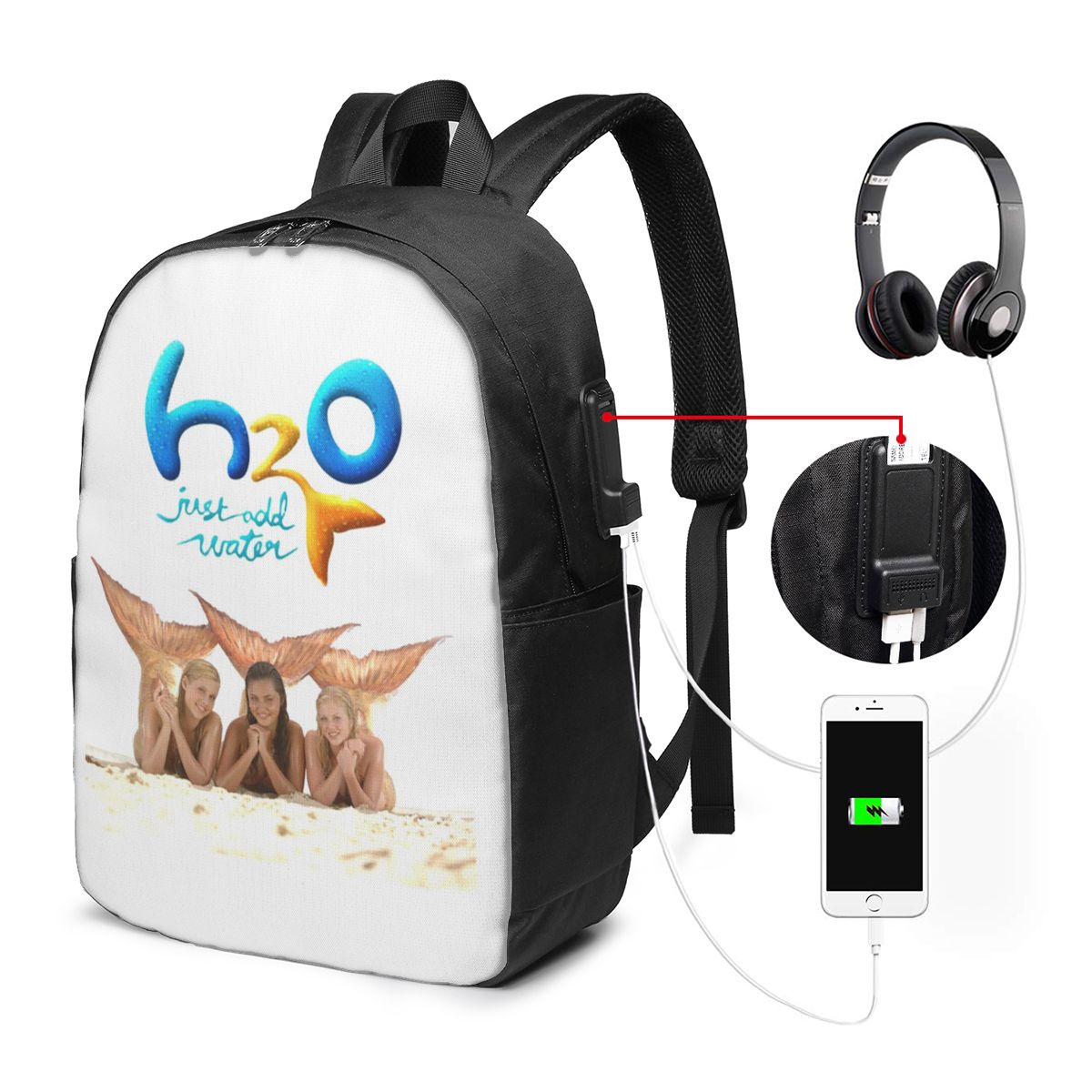 Travel Bags - 만화 애니메이션 H2O 그냥 물을 추가하세요