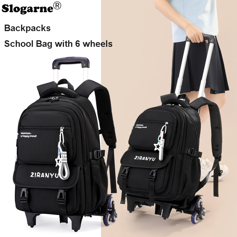 Foldable Rolling Luggage Bag - 학생용 트롤리 백팩, 어린이용 2026년 신제품,