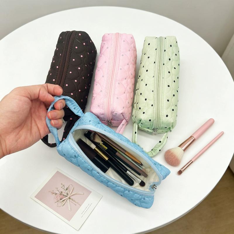 휴대용 도트 무늬 화장품 파우치, 미니멀한 디자인, 대 - Cosmetic Bags 리뷰 및 가격