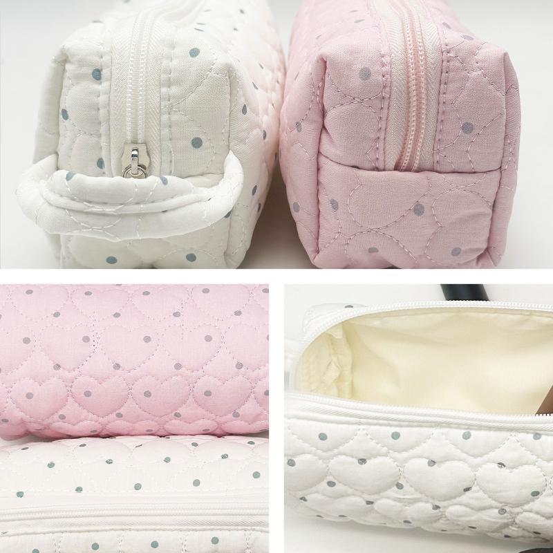 휴대용 도트 무늬 화장품 파우치, 미니멀한 디자인, 대 - Cosmetic Bags 리뷰 및 가격