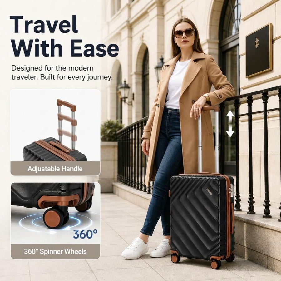 6개로 구성된 하드 셸 확장형 여행 가방 세트, 항공사 - Expandable Hard Shell Luggage Set 리뷰 및 가격